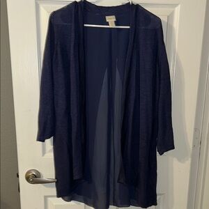 Chico's Deep Blue Open Front Cardigan
